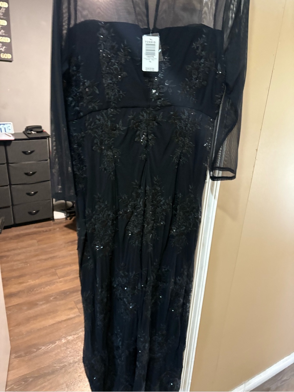 torrid Black Sequin Floral Mesh Bodice - Picture 4 of 9
